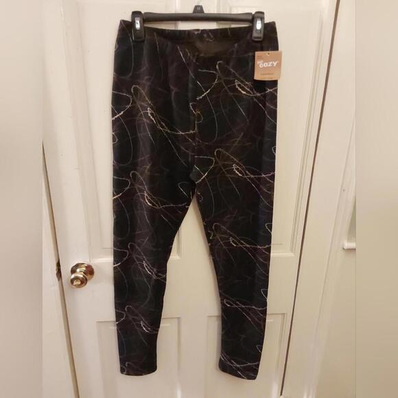 Just Cozy XL winter multicolored leggings NWT - Picture 3 of 9
